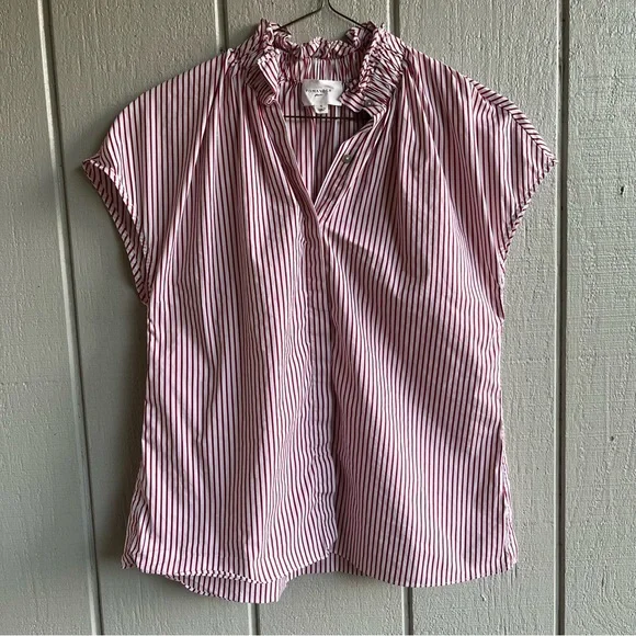 Tuckernuck Pomander Place Red Stripe Rae Blouse Size S - Picture 2 of 9